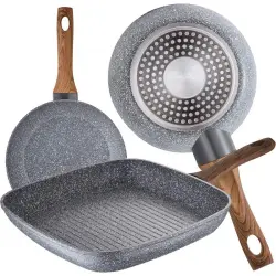 San Ignacio Daimiel Set 2 Sartenes 18/20cm + Asador de Aluminio Forjado