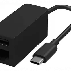 Adaptador - Microsoft Surface Go JWL-00004, USB-C a USB-A Y Ethernet, Negro