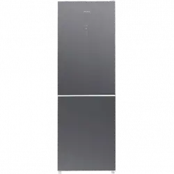 Frigorífico combi - Cecotec Bolero CoolMarket Combi 322 Grey Glass D, Total No Frost, 185 cm, l, Inverter Plus, Puertas de cristal,