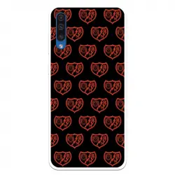 Funda Para Samsung Galaxy A50 Del Rayo Vallecano Escudo Patrón Fondo Negro - Licencia Oficial Rayo Vallecano