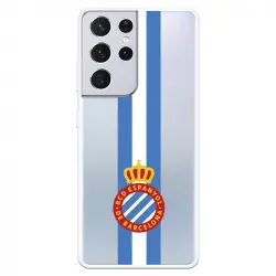 Funda para Samsung Galaxy S21 Ultra del RCD Espanyol Escudo Albiceleste - Licencia Oficial RCD Espanyol