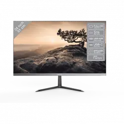 Monitor - Peaq PMO S243-VFC, 24" Full-HD, 5 ms, 75 Hz, AMD FreeSync, Ultra Slim, HDMI 1.4, Negro
