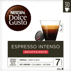 NESCAFE DOLCE GUSTO - Estuche 30 Cápsulas Café Espresso Descafeinado Intenso Premium Arábica Y Robusta De Colombia Y Vietnam Intensidad 7