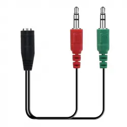 PcCom Essential Cable Jack 3.5mm Hembra a 2x Jack 3.5m Macho