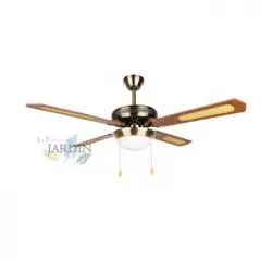 Ventilador De Techo Clásico 52" 4 Aspas Con Lámpara Y 3 Velocidades