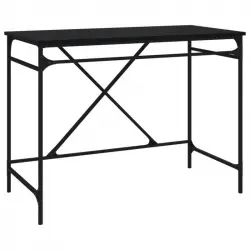 Vidaxl Escritorio De Hierro Y Madera Contrachapada Negro 100x50x75 Cm