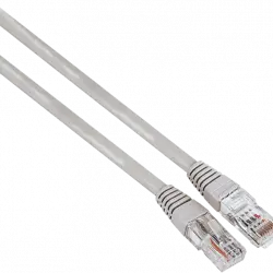 Cable de red - Hama 00200909, 1.5 m, 1 GBit/s, U/UTP, CAT 5e, Enchufe RJ45, Gris