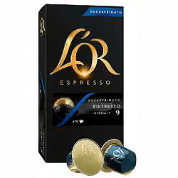 Cápsulas monodosis - L'OR Ristretto Decaffeinato 09, pack de 10, compatible para Nespresso