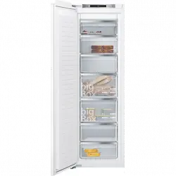 Congelador vertical - Siemens GI81NAEF0, 177,2 cm, Integrable, No Frost, 211 l, Blanco