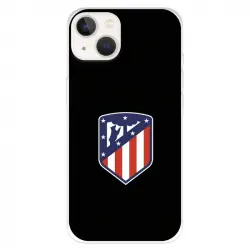 Funda para iPhone 14 del Atlético de Madrid Escudo Fondo Negro Licencia Oficial