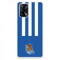 Funda Para Oppo A74 4g Del Real Sociedad De Fútbol Real Rayas Verticales - Licencia Oficial Real Sociedad De Fútbol