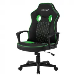 ML-Design Silla Gaming con Función Balancín Asiento Ancho Imitación Cuero Negro/Verde