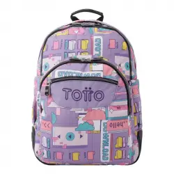 Mochila Escolar Totto Morado Ciber Crayoles Morado