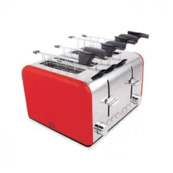 Ta8660 Tostador El ctrico Dcg 1400w 4 Departamentos Y Funcion Descongelante | Rojo