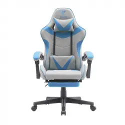 Tempest Shake Silla Gaming con Reposapiés y Masaje Gris/Azul Tela Transpirable