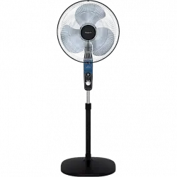 Ventilador de pie - Rowenta VU4420F2, 60 W, 1.3 m, 55 m³/min, 54 dB, 3 Velocidades, Función Antimosquitos, Silencioso, Negro