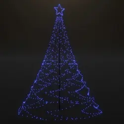 VidaXL Árbol de Navidad con Poste de Metal 1400 LEDs Azul 5m