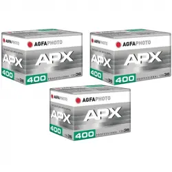 AgfaPhoto APX 400 Pack 3 Películas Fotográfica Blanco y Negro