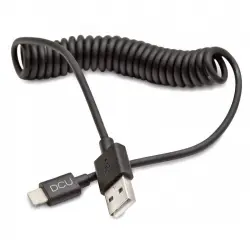 DCU Tecnologic Cable Rizado Lightning a USB 1.5m Negro