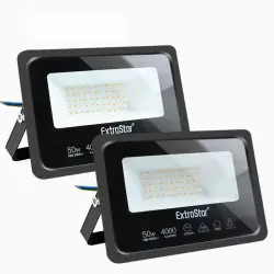Extrastar Pack 2 Focos LED de Exterior 50W Blanco Cálido
