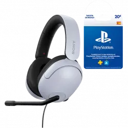 Auriculares gaming - Sony INZONE H3 + Tarjeta PlayStation 20€, Sonido espacial 360 para gaming, Micrófono de alta calidad, PC / PlayStation5 (PS5)