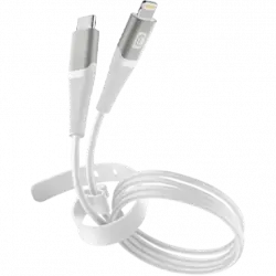 Cable USB - CellularLine Belt, C, Para iPhone, 1'2 m, Blanco