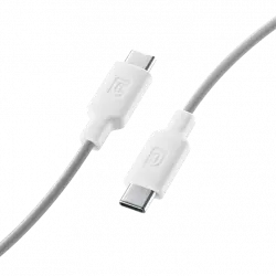Cable USB - CellularLine Stylecolor, USB-C to USB-C, 1 m, Blanco