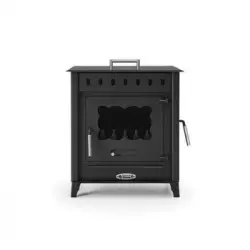 Estufa De Leña Mediana Con Horno Y Puerta Lateral Modelo Vesubio 1 De 12,6 Kw - Prensa Stove