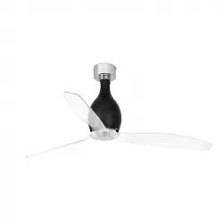 Faro Mini Eterfan Ventilador de Techo con Mando 32W Negro Brillante/Transparente