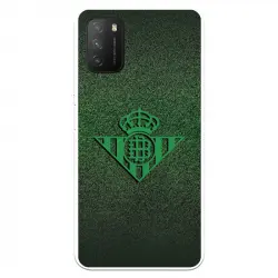 Funda Para Xiaomi Poco M3 Del Betis Escudo Verde Fondo Trama - Licencia Oficial Real Betis Balompié