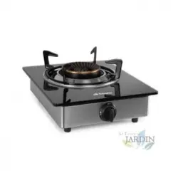 Hornillo A Gas Orbegozo Fo1720, Cuerpo Inox Y Superficie De Cristal Templado Negro (7mm). Combustible: Gas Butano O Gas Propano.