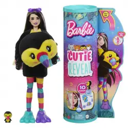 Mattel Barbie Cutie Reveal Serie Animales de la Jungla Muñeca Barbie Disfraz de Tucán