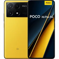 Móvil - Poco X6 Pro, Amarillo, 512GB, 12GB RAM, 6.67" AMOLED 1,5K, Dimensity 8300-Ultra, 5000 mAh, Xiaomi HyperOS, Android,