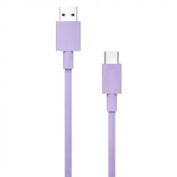 Nubbeh Borealis Cable USB-A a USB-C de Silicona Líquida 1.5m 3a 18W Lila