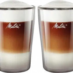 Set de vasos - Melitta Doble Cristal Grandes, 300 ml, Para Latte Macchiato, 2 Unidades, Transparente