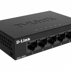 Switch - D-Link DGS-105GL, 5 Puertos, sin gestión, Gigabit Ethernet LAN, RJ-45, Plug&Play, Negro