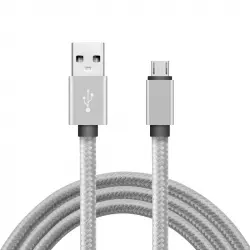 Unotec Cable Nylon Gris MicroUSB 3m