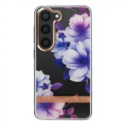 Carcasa Para Samsung Galaxy S23 Dorso Rígido Contorno Suave Diseño Floral Morado