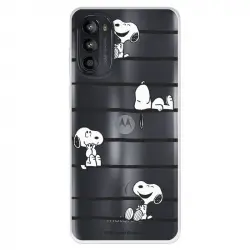 Funda Para Motorola Moto G52 Oficial De Peanuts Snoopy Rayas - Snoopy