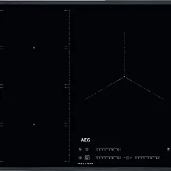 Placa de inducción - AEG IKE63471FB, 3 zonas, Zona grande 28 cm, Biselada, 60 Negro