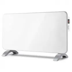 Radiador Plano Svan Svca15ph 1500w Control Mecánico Cristal Blanco 43x76x24 Cm