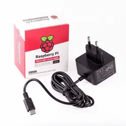 Adaptador de corriente - Raspberry Pi 4, 5.1V, 1 metro, USB-C, Negro