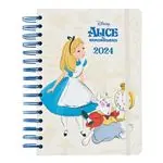 Agenda anual 2024 Erik A5 día por página Alicia en el País de las Maravillas