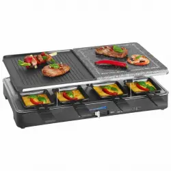 Clatronic RG 3518 Raclette Grill con Piedra Natura 8 Personas 1400W