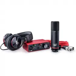 Focusrite Scarlett Solo Studio Pack de Interfaz de Audio + Micrófono Condensador + Auriculares