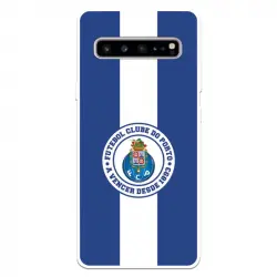 Funda Para Samsung Galaxy S10 Del Fútbol Club Oporto Escudo Rayas Azul Y Blanco - Licencia Oficial Fútbol Club Oporto