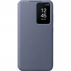 Funda - Samsung, Para Galaxy S24, Tapa de libro, Smart Clear View Wallet, Violeta