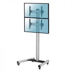 Kimex Soporte de Suelo con Ruedas para 2 TV 40"-65" Altura 240cm VESA 600x400 Máx. 50Kg