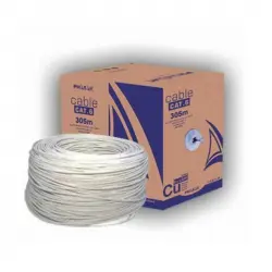 Phasak Bobina Cable de Red RJ45 UTP AWG24 Cat.6 305m Gris