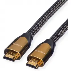 Roline Cable HDMI 2.0 Certificado Premium Oro Ultra HD con Ethernet Macho/Macho 1m Dorado/Negro